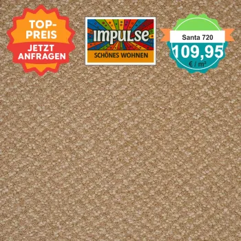 Girloon Santa 720 – Feinst-Velours Teppichboden in 2 m Breite mit samtiger Oberfläche